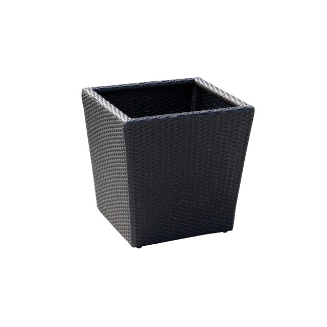 China Outdoor Garden Square Rattan Flower Pot