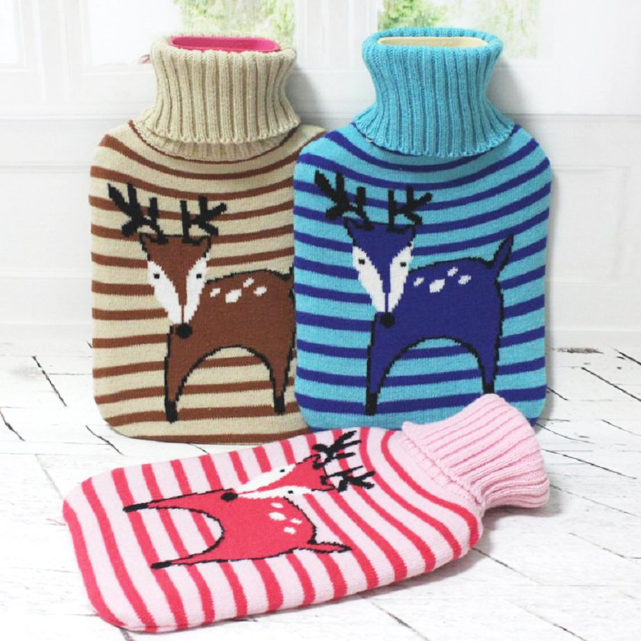 Trendy Knitted Hot Water Bottle Bag for Cozy Hands