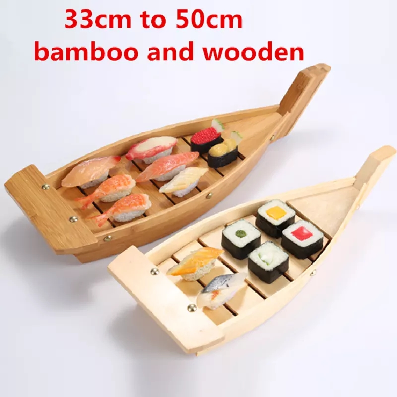 Japanese Wooden Pine Sushi Boat/Plate/Tray /Cone