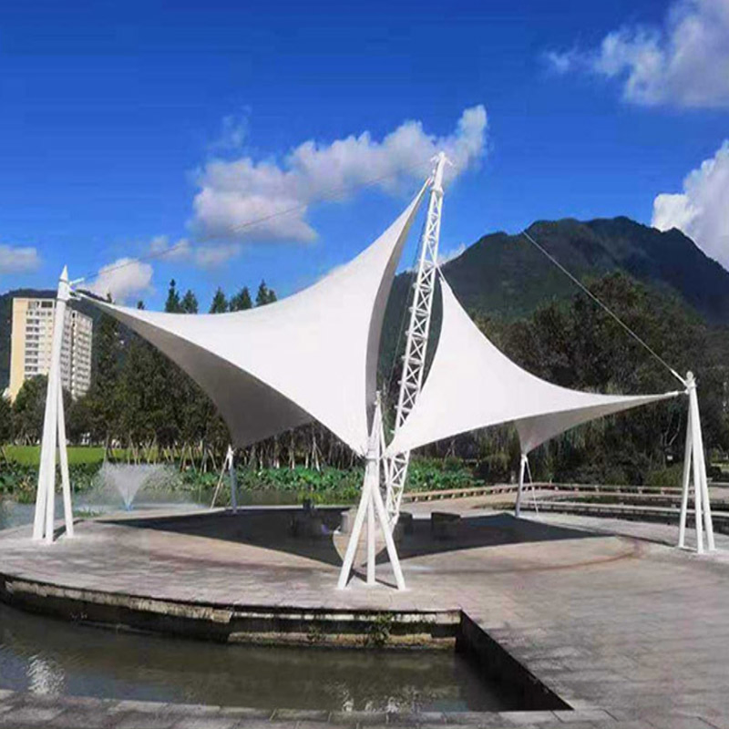 Custom-Shaped Tension Membrane Canopy for High-End Residential Areas