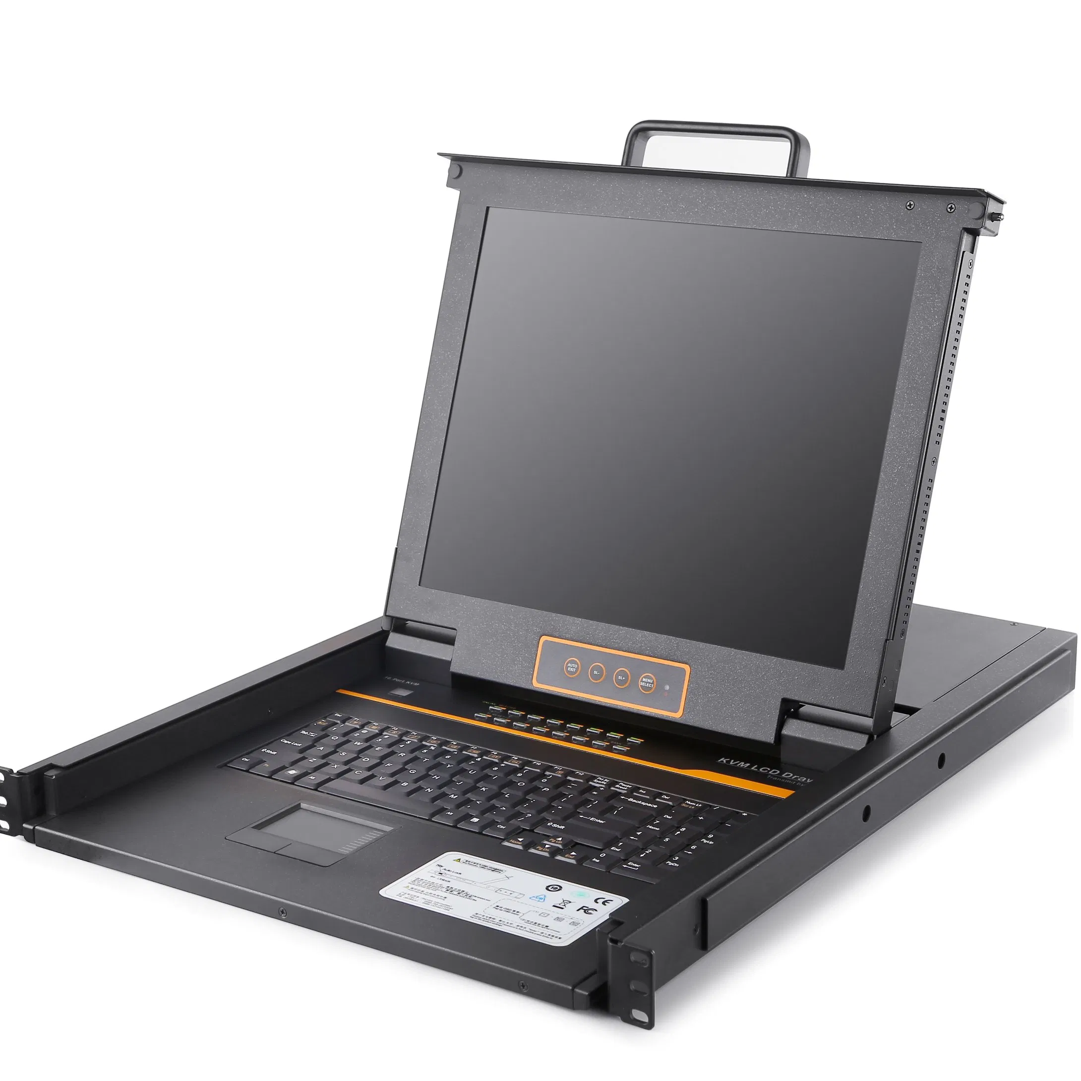 17.3" 1u LED Kvm Console 16 Port+16 Pack Cables, Jamanet Rack Kvm Console Drawer, 17.3 Inch LCD Kvm Switch Wireless