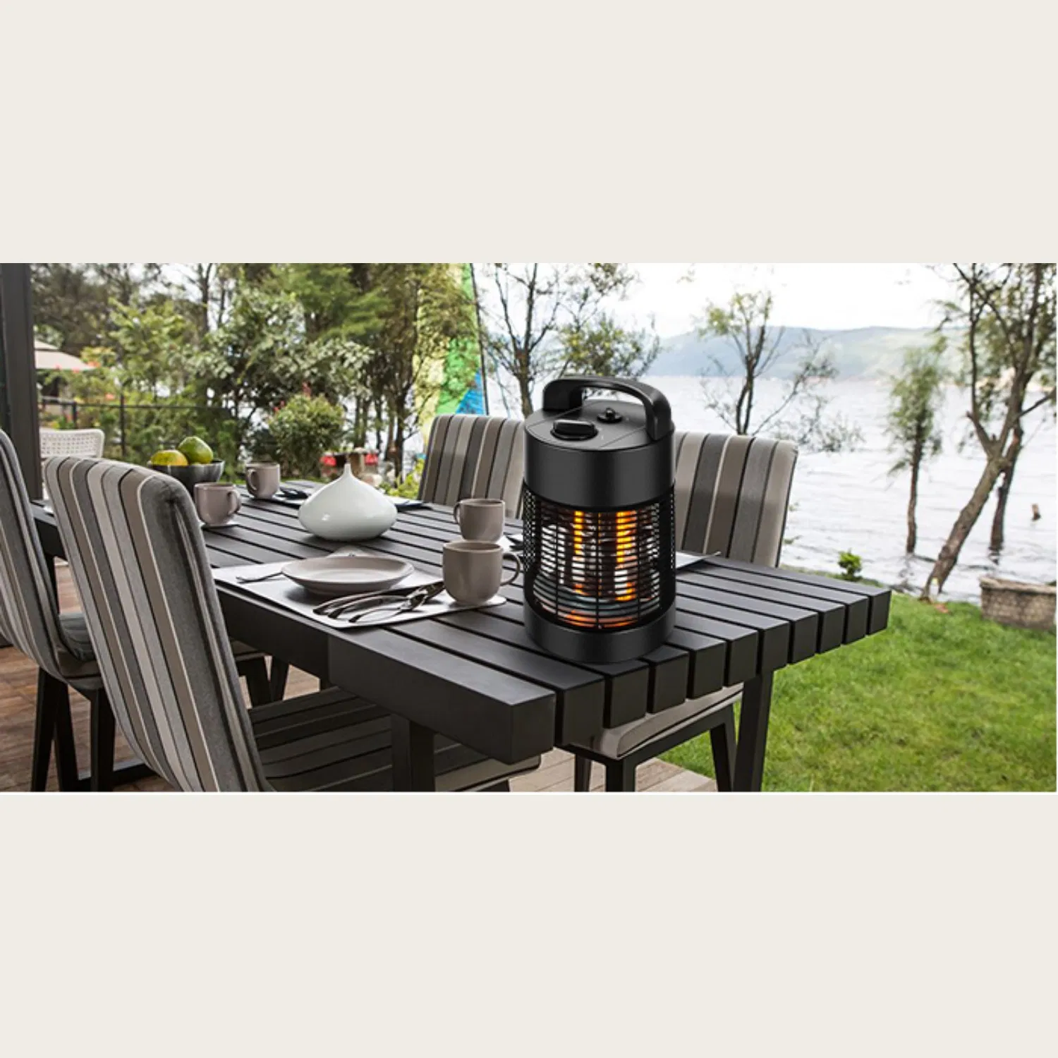 Household Electric Infrared Heater Waterproof Portable Infrared Tower Heater with 360 Degrees Oscillation