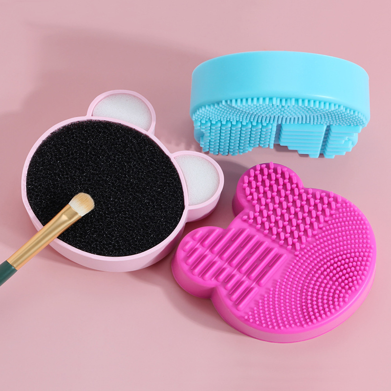 Makeup Tools Cosmetic Brush Cleaning Pad Makeup Brush Cleaner Silicone Sponge Pad