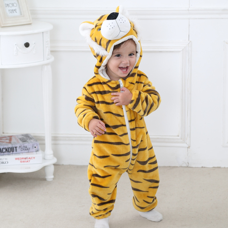 One-Piece Cute Overall Jumpsuits Flannel Animal 6-30 Month Baby Romper Warminfant Pajamas