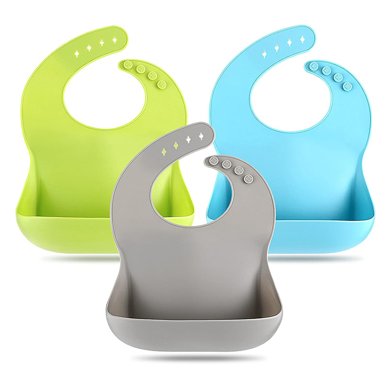 Lightweight Comfortable Silicone Baby Bib Washable Printed Baby Silicone Bibs Customizable Logo and Pattern