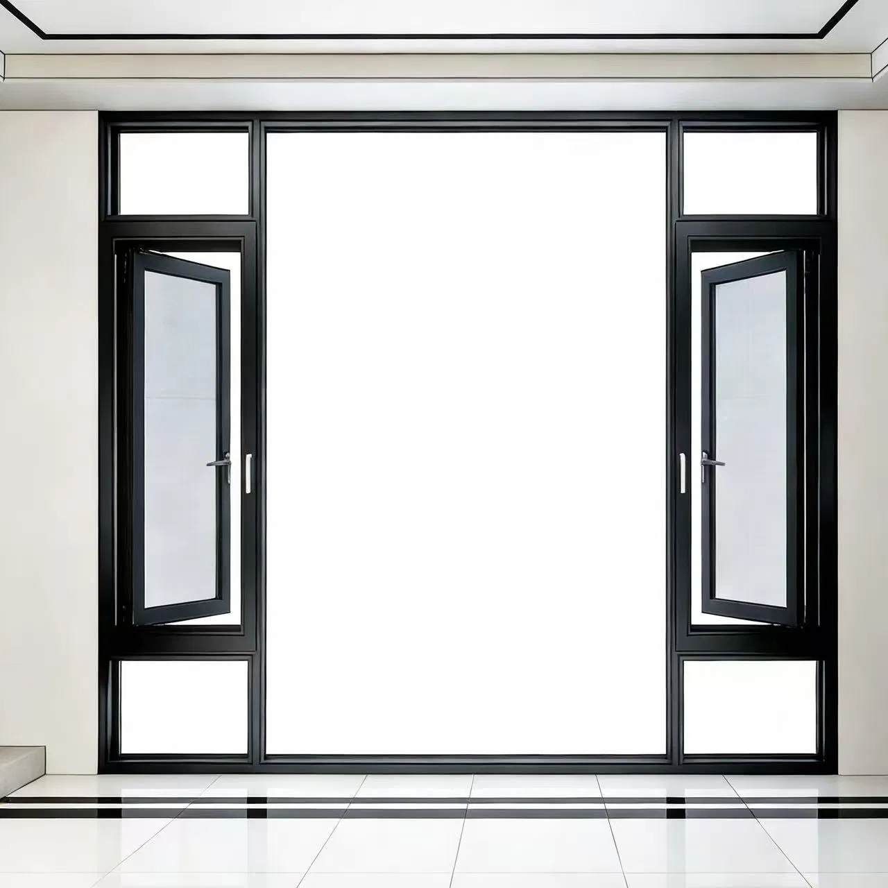 Алюминиевое окно с ПВХ-профилем для виллы, звукоизоляционное