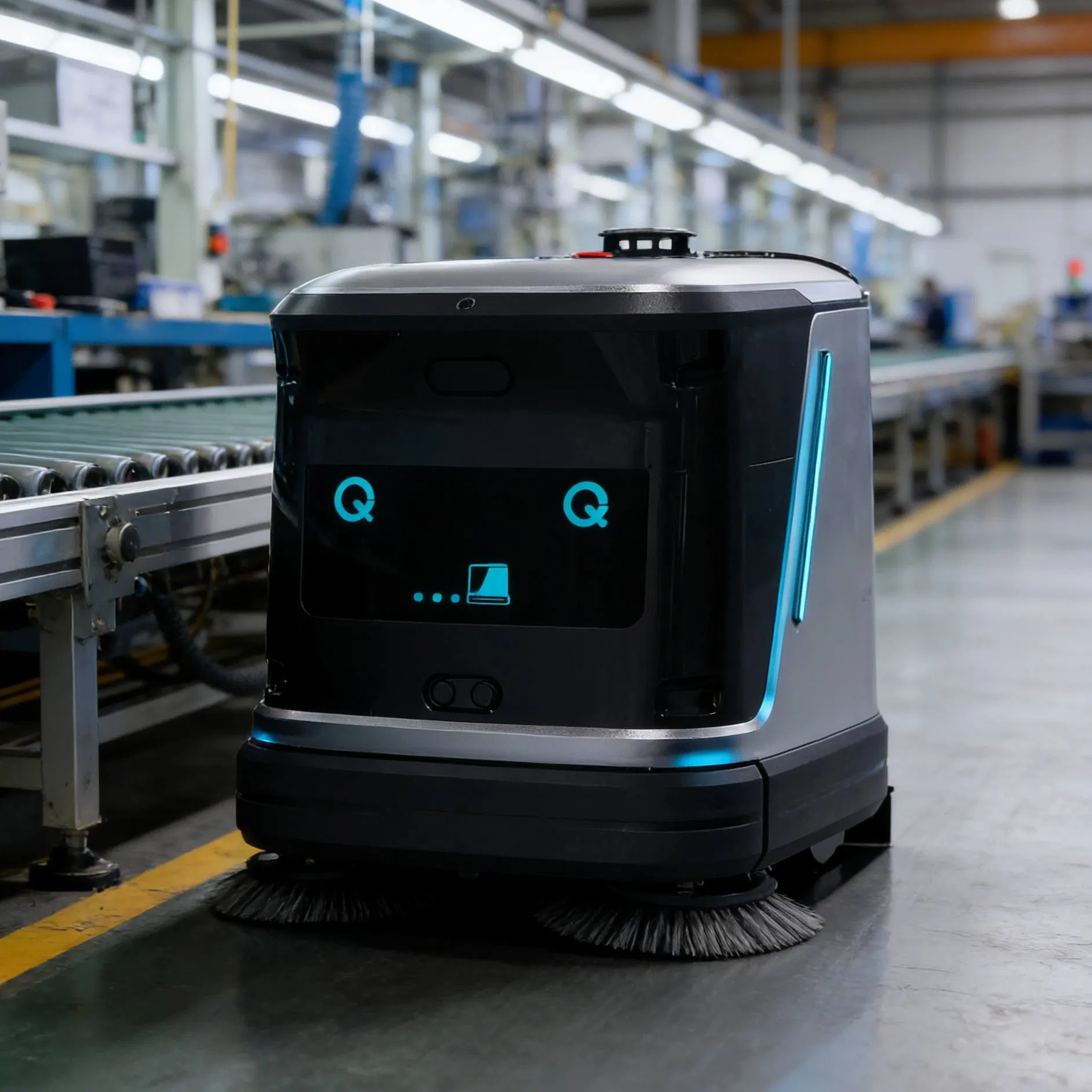 Factory High-Suction Robot Smart Workshop Cleaner Antonomour Scrubber Self Charging Robotic Sweeper