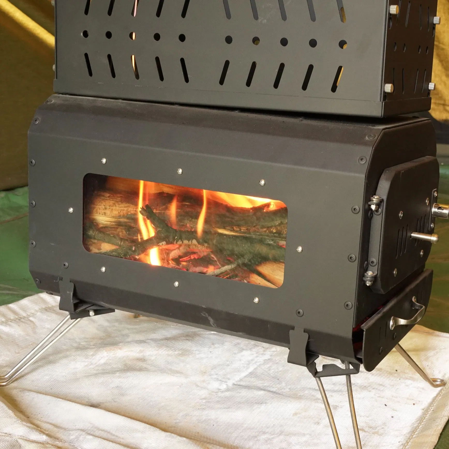 Складная дровяная печь для палатки и сауны