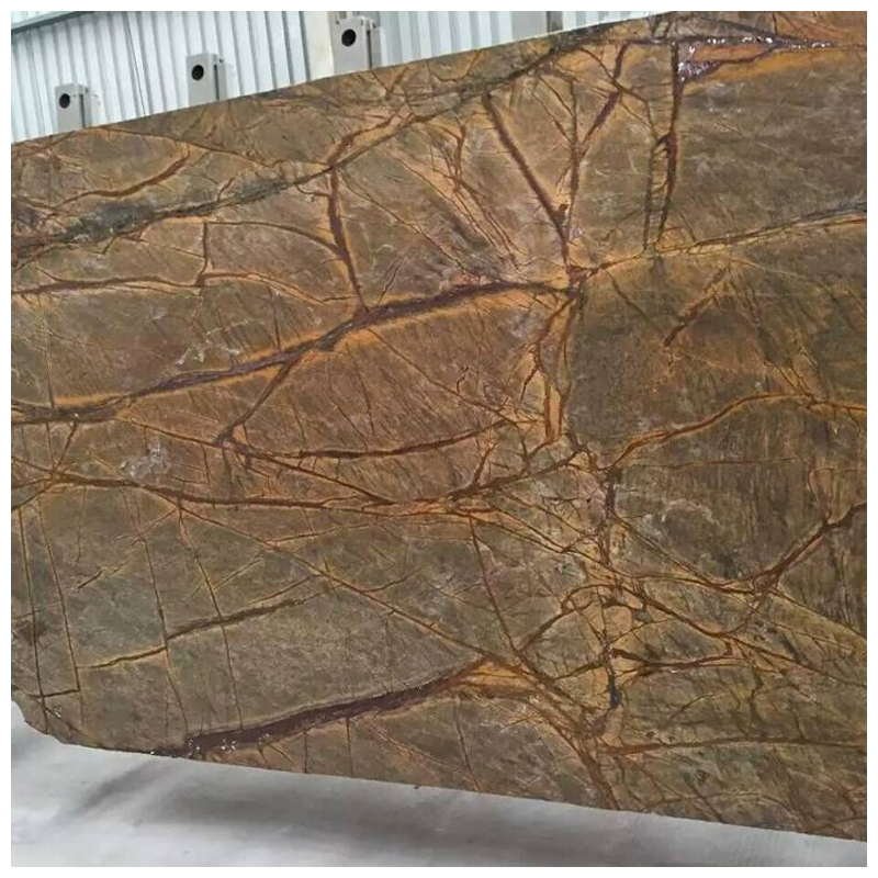 Мрамор Rainforest Brown полированный и состаренный для столешниц и плитки