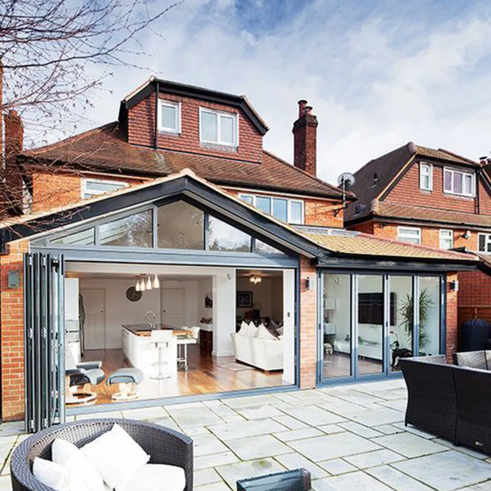 Stylish Double Tempered Glass Folding Door for Enhanced Safety