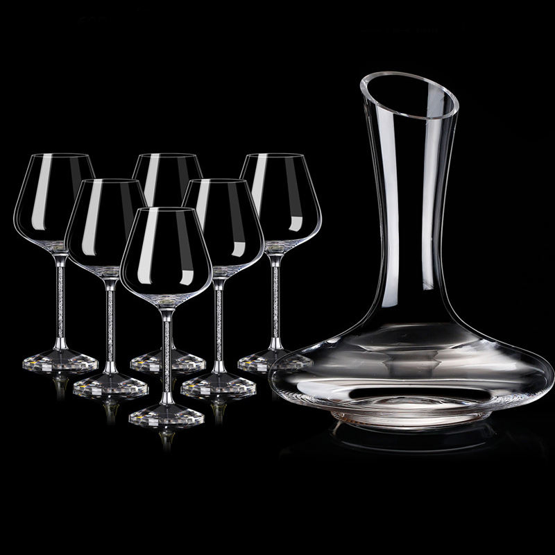 China Hand Made Home Bar Custom Personalized Creative 1500ml Wine Carafe Decanter Glass Set with Wine Glasses