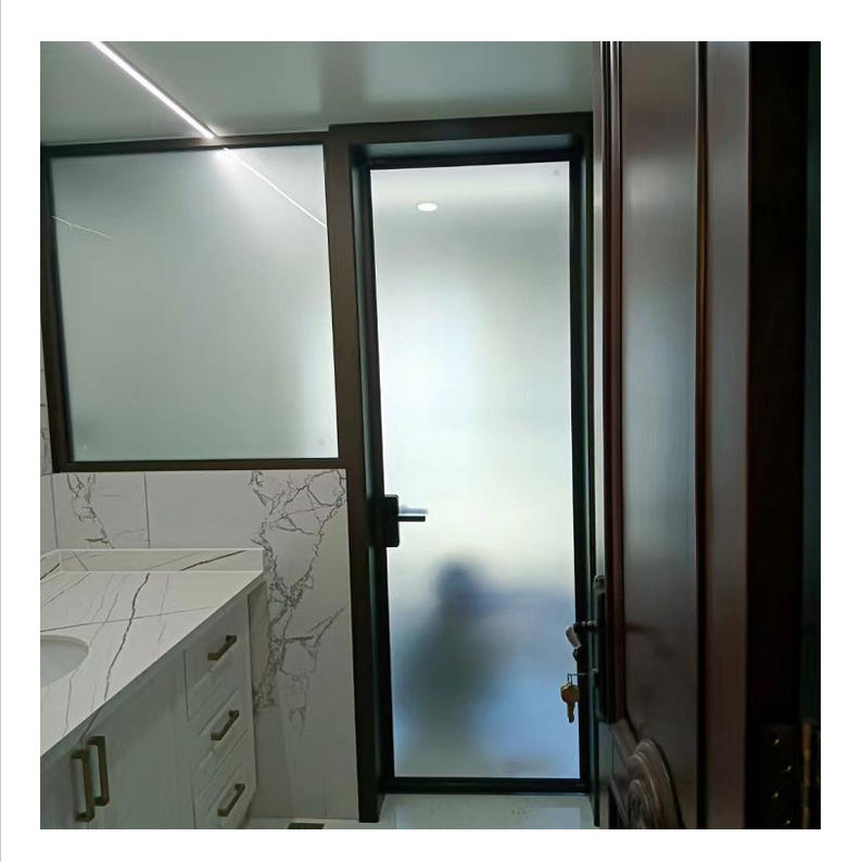 Modern Design Single Leaf Aluminium Swing Glass Door Casement Aluminium Door Bathroom Glass Door