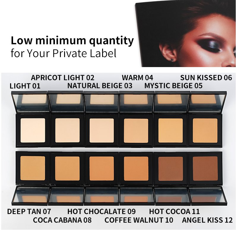 Custom Logo Professional Face Makeup 12 Color Pressed Setting Powder