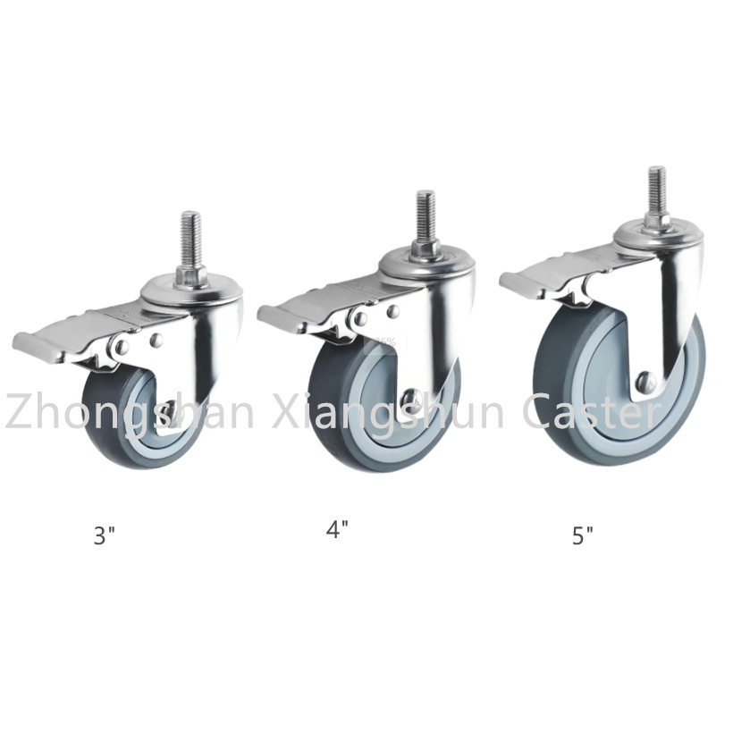 High Quality SUS 304 Stainless Steel TPR Caster Wheel, High Anti Corrosion with Quiet and Smooth Rotation, for Furnitures, Labs, Hospital