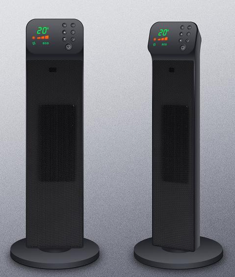 OEM Household Tower Fan Electric Portable PTC Heater with Overheating Protection LED Display Touch Button Control