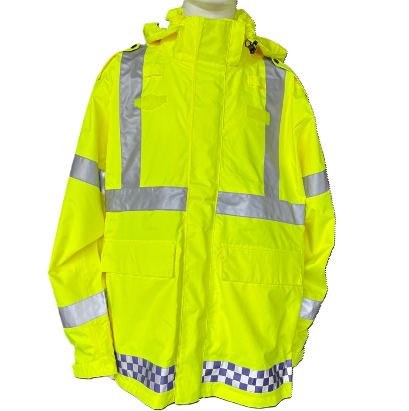 High-Visibility Safety Reflective Raincoat with Reflective System Crystal Color Grid High-Strength Waterproof CPL- Hrpj