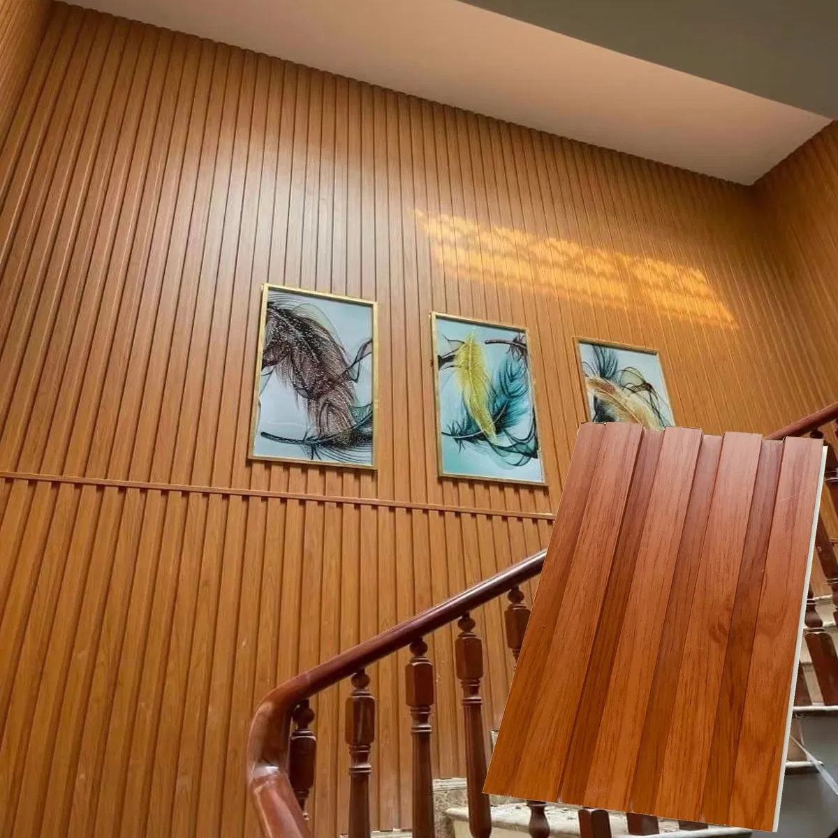 Indoor Wood Plastic Composite WPC 3D Wall Panels