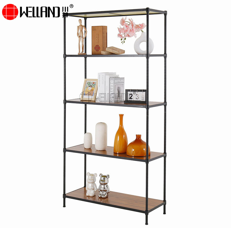 Vertical 5 Tiers Flower Plant Rack Stand Bamboo Fiber Board Display Shelving for Home