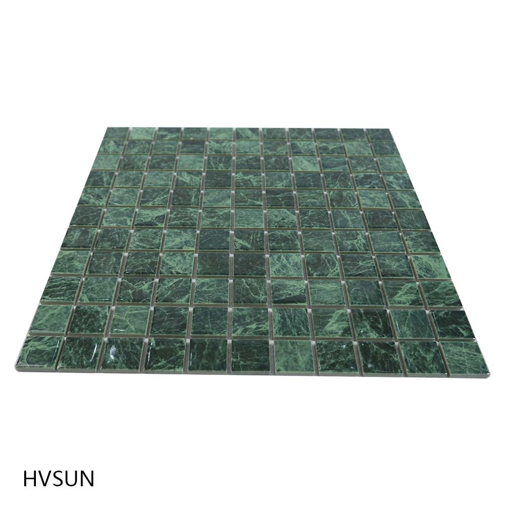 Popular Classic Design Green Marble Porcelain Mosaic Tile for High End Swimming Pool
