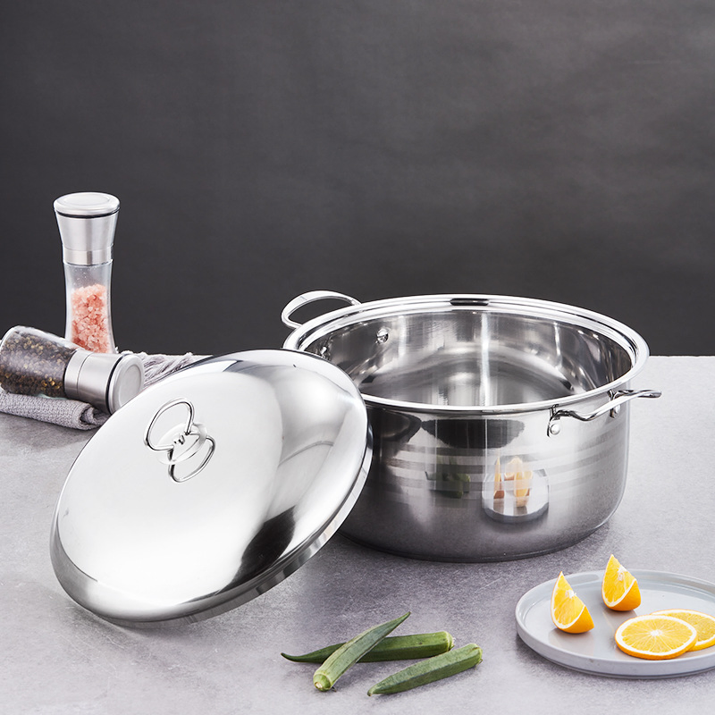 High Quality Heavy Thick Stainless Steel Cooking Pots Stainless Steel Soup Pot 6PCS 3 Sets Stainless Steel Cookware Soup Cooking Pots