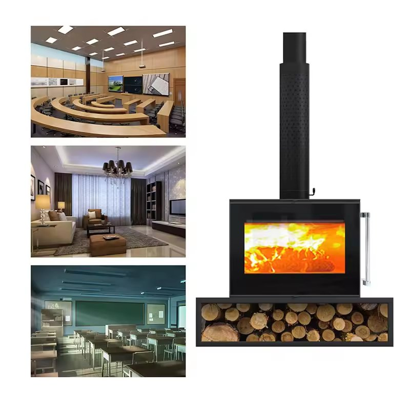 Full-Screen German Design Free Standing Modern Fireplace with 1 Years Warrenty