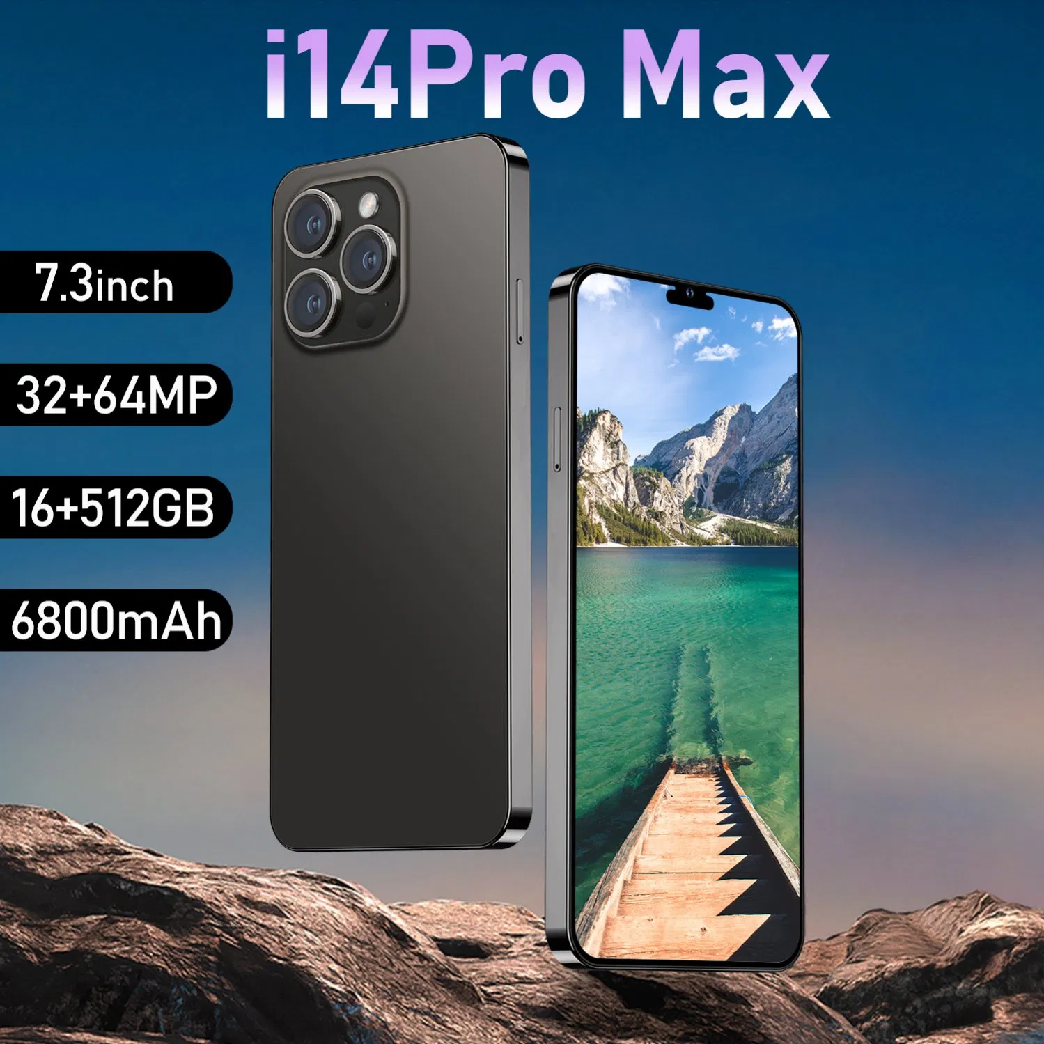 Viqee Phones Brand New Smart Phone Model I14PRO Max 1GB+8GB Android Mobile Phone, OEM/ODM Ready in Stock