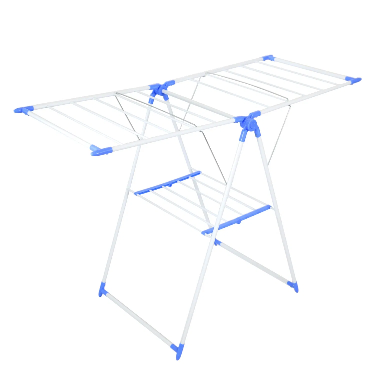Factory Wholesale Metal Double-Layer Folding Clothes Drying Rack