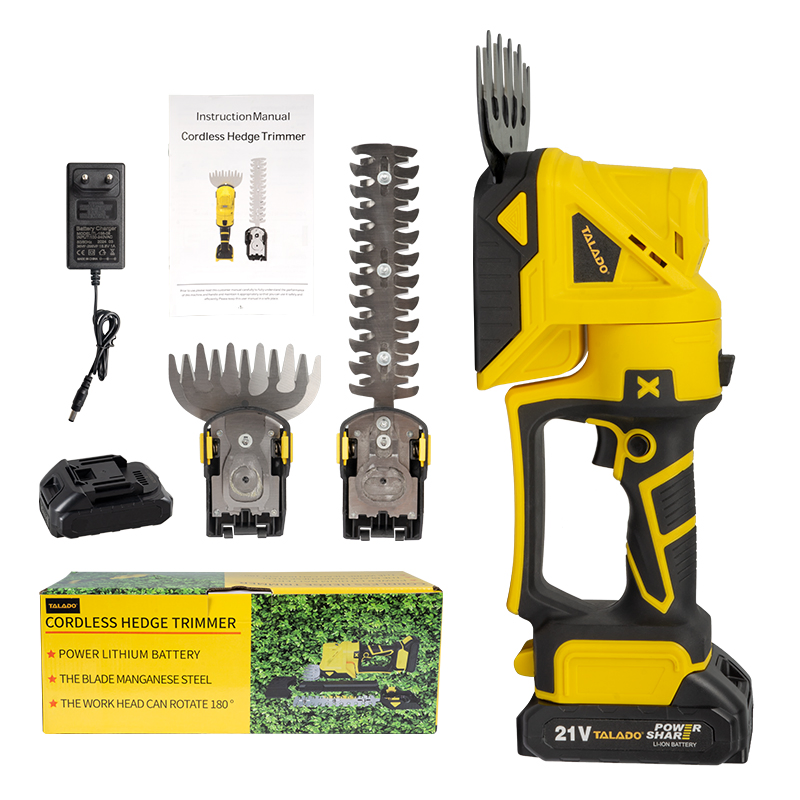 21V Cordless Hedge Trimmer Rechargeable Electric Garden Trimmer