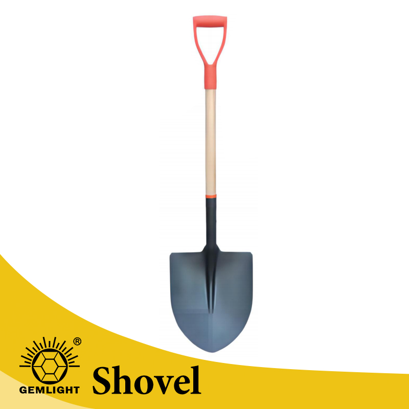 Agricultural Tools Plastic Construction Shovel with Wooden Handle Farm Tools