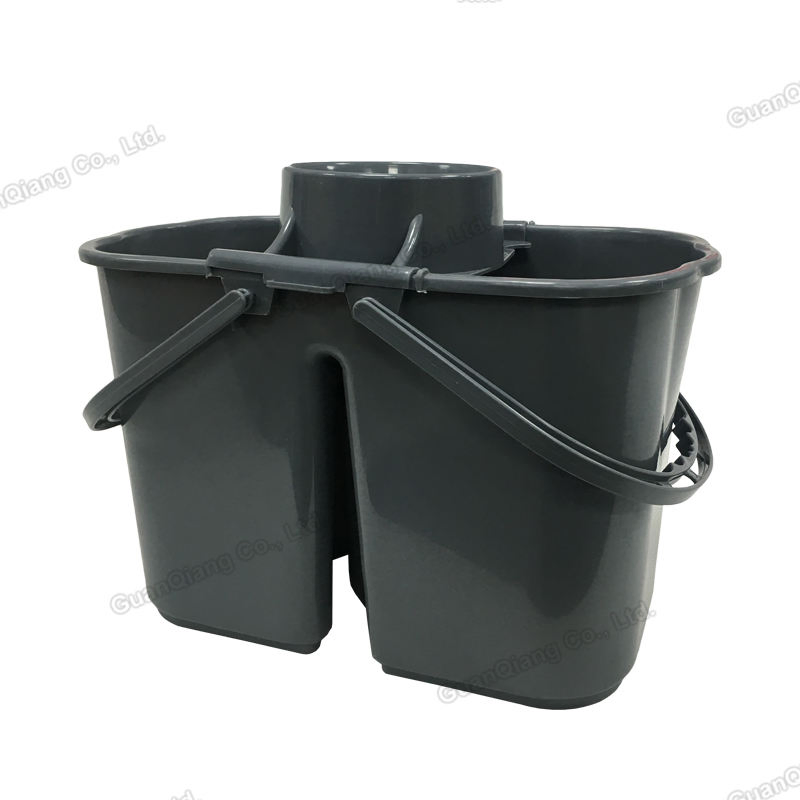 15L Floor Mops Cleaning Floor Bucket Gray Double Mop Bucket Plastic Mop with Bucket