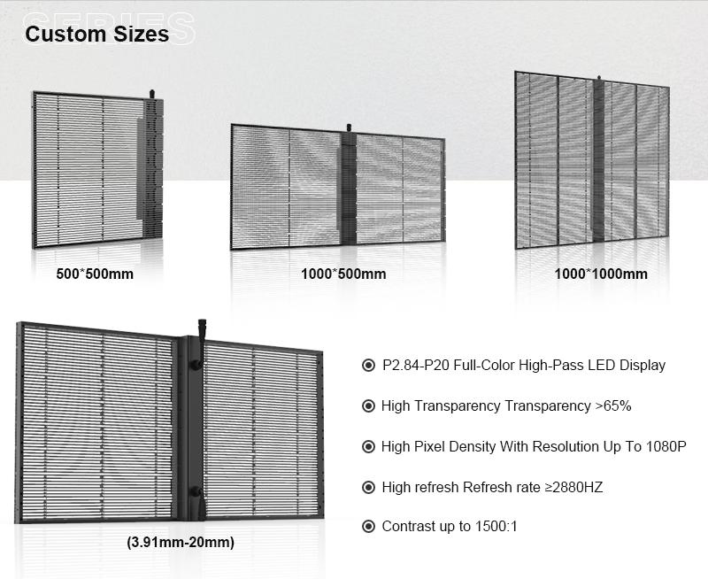 Curtain Window Transparent P3.91-P7.81 LED Screen Indoor Transparent LED Display