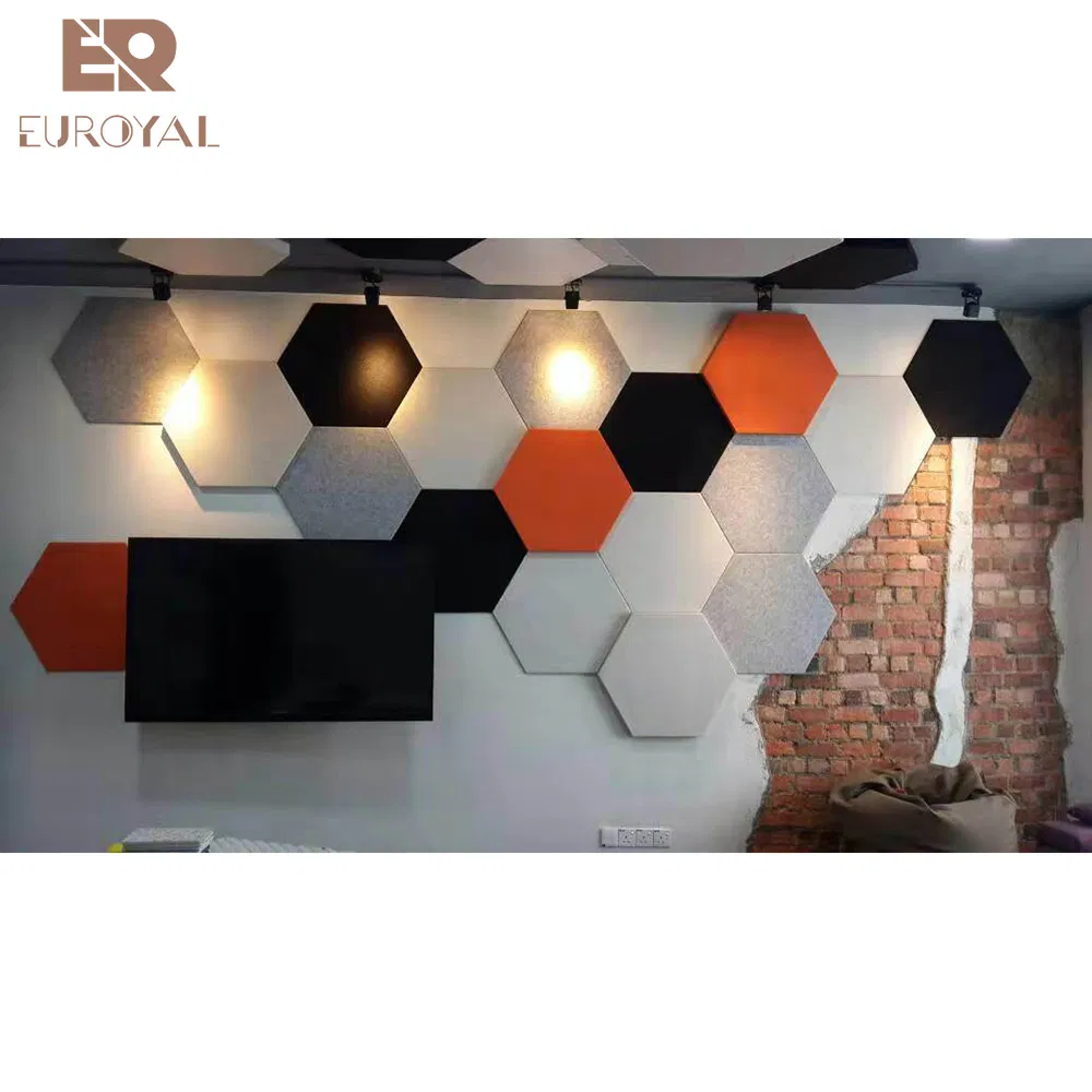 Decorative Soundproof Hexagon Wall Panel Pet Felt 100% Polyester Fibre Acoustic Pane
