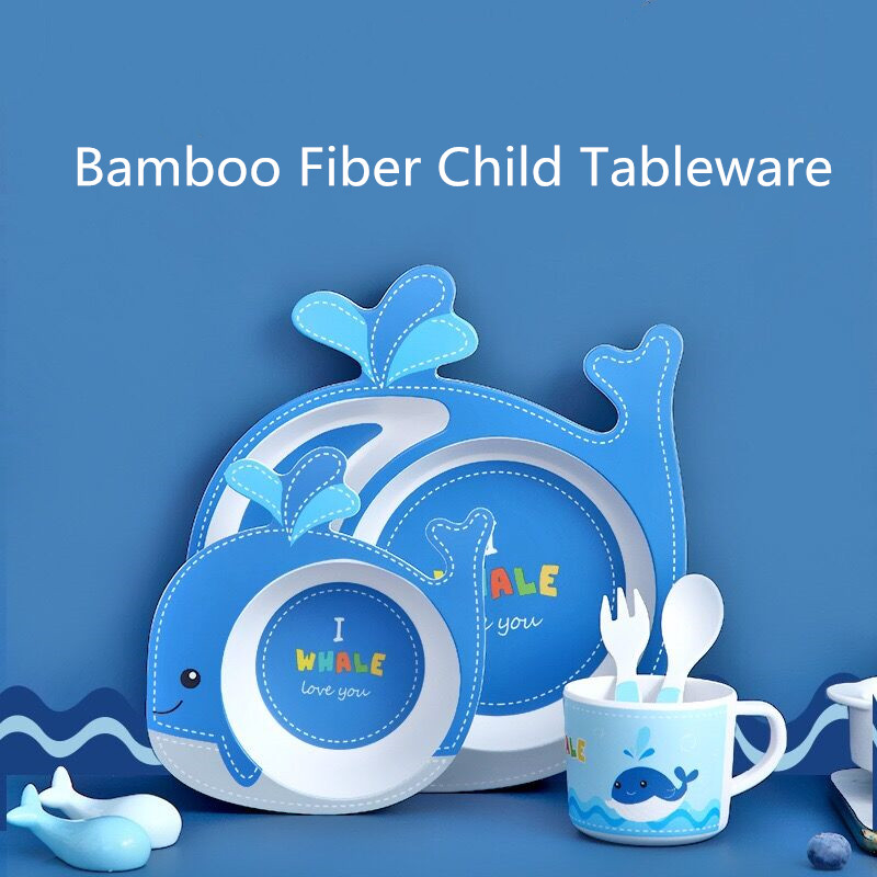 Cute Bamboo Baby Feeding Set with Adorable Animal Designs