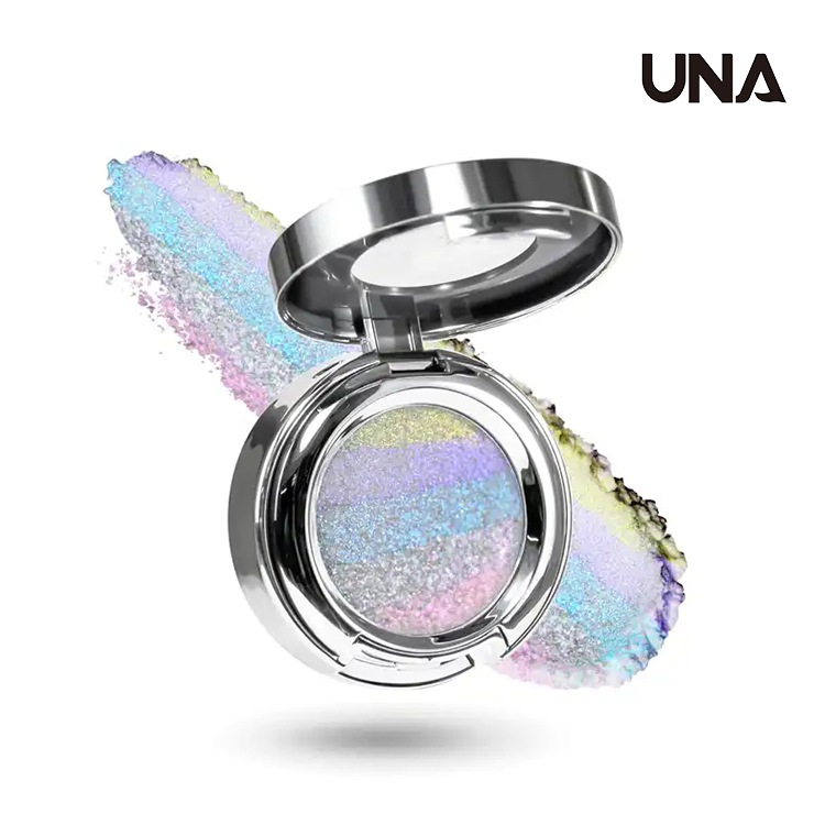Colorchanging Highlighter Rainbow Color Waterproof High Pigmented Blusher Eyeshadow Palette