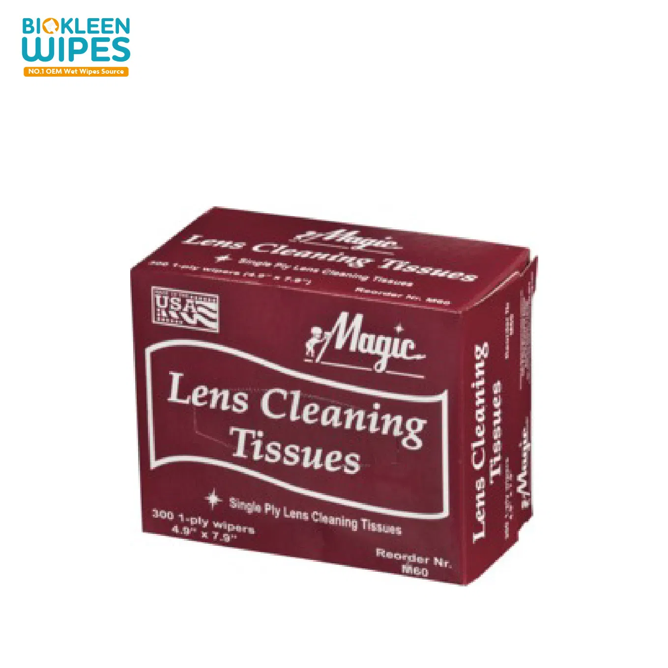 Biokleen 60CT Box Wet Lens Wipes Cleaning Cloth Lens Wet Wipes Lens Clean Wet Wipes