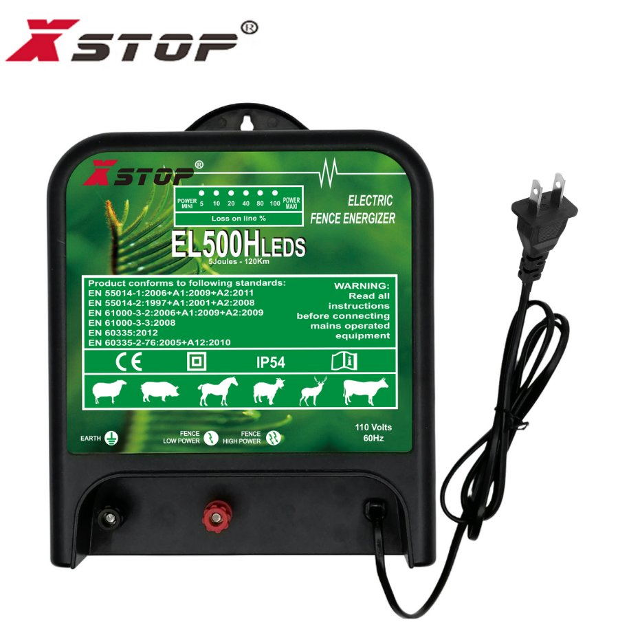 110V Electric Fence Charger AC Mains Energizer with LED Indicator 5.0 Joules for Goat