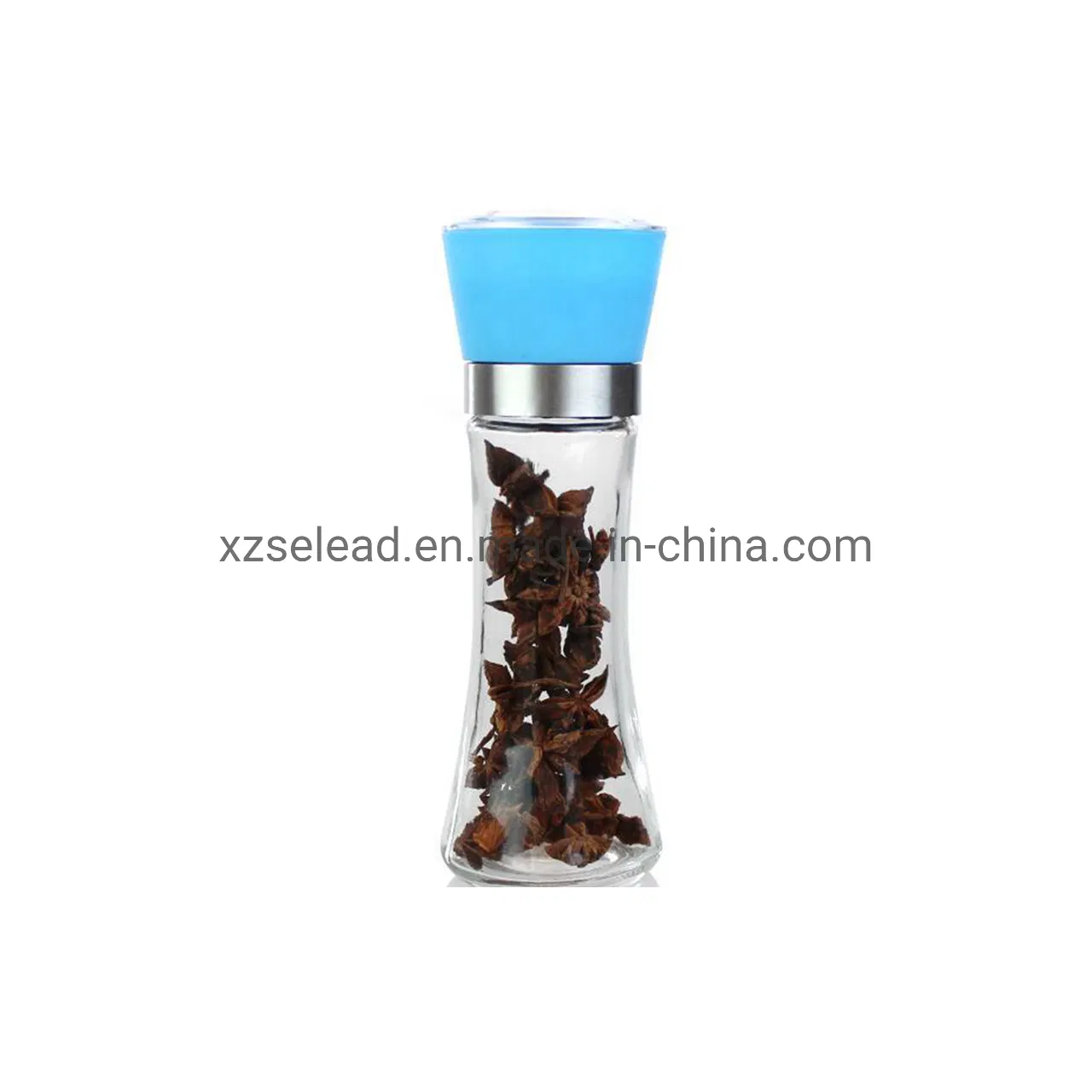 Wholesale Amazon Manual Salt and Pepper Shakers Grinders Seasoning Empty Spice Glass Bottle Jars with Grinder Top