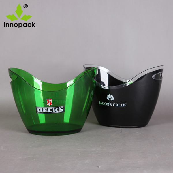 Customized Logo 3.5L Beer Wine Cooler Plasticdouble Wall Ice Bucket for Bar