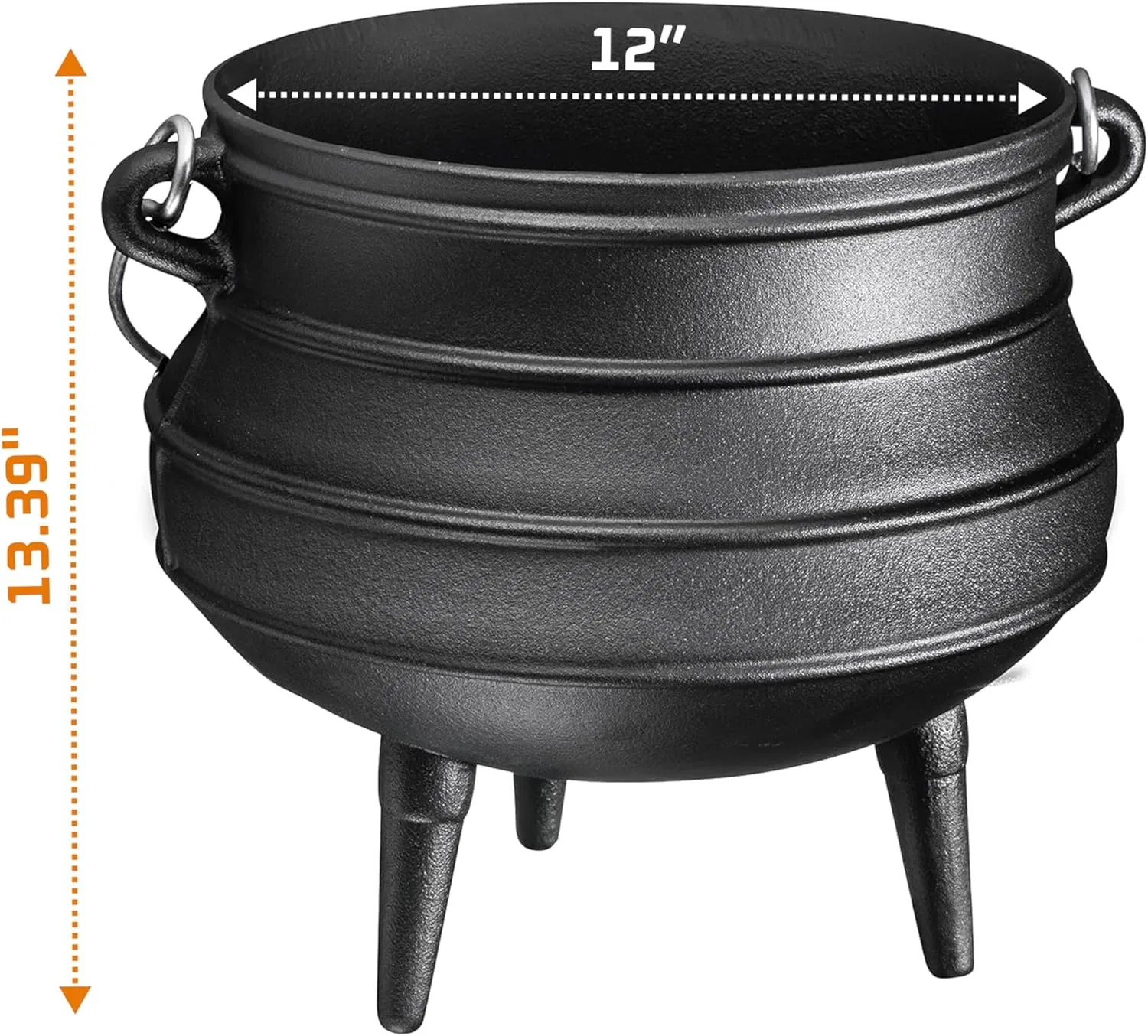 Чугунный котелок для костра Potjie Pot с тремя ножками