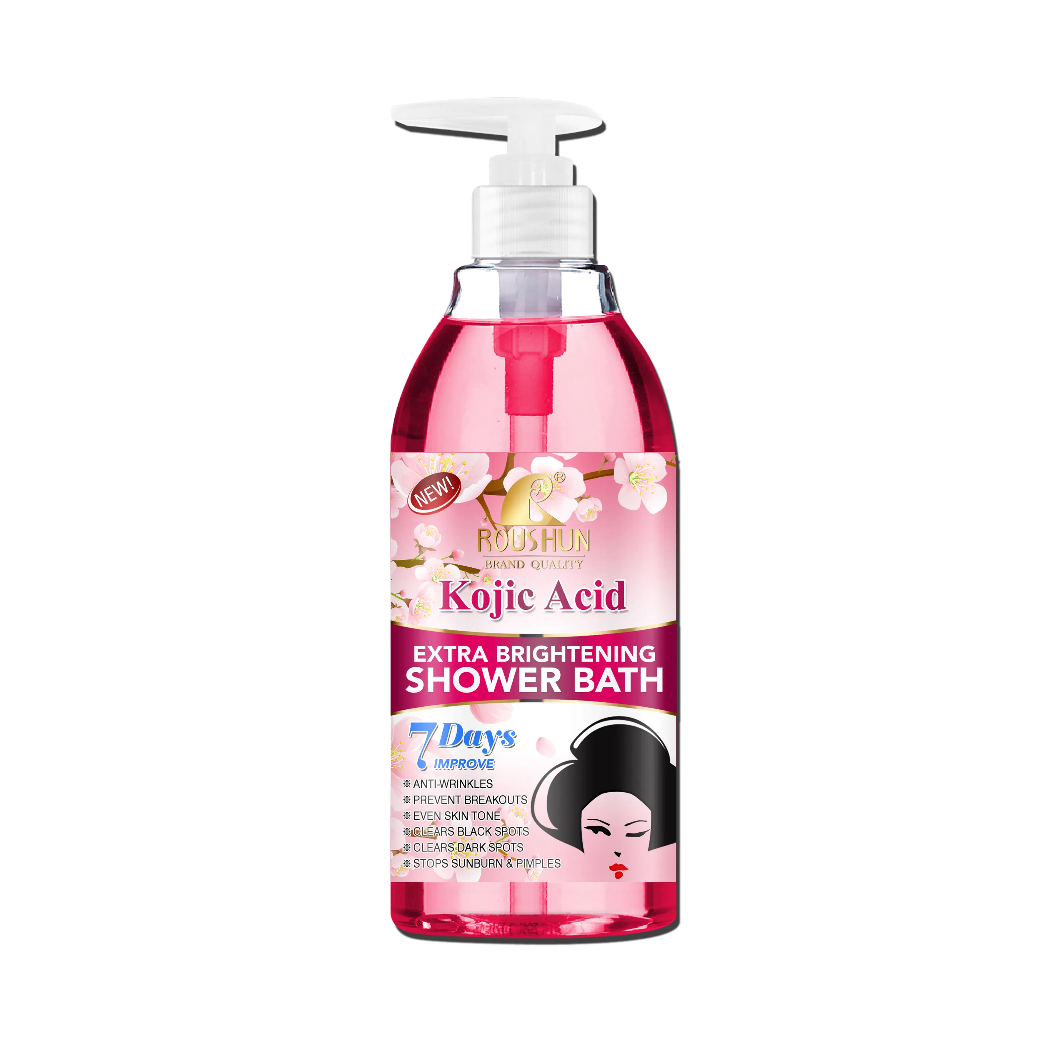 Roushun Deep Clean Kojic Acid Shower Gel for Smooth Skin