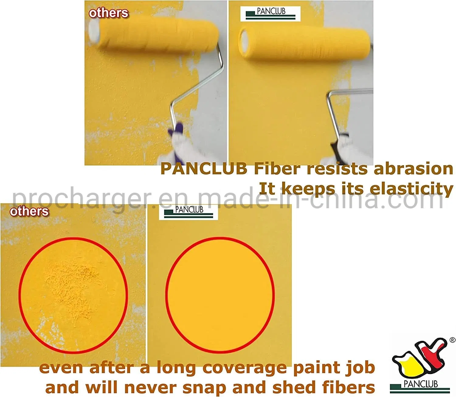 7"/9"/10" 180mm/230mm/270mm Microfiber Paint-Roller Cover for Semi Smooth Surfaces for Water or Latex and Oil Paints