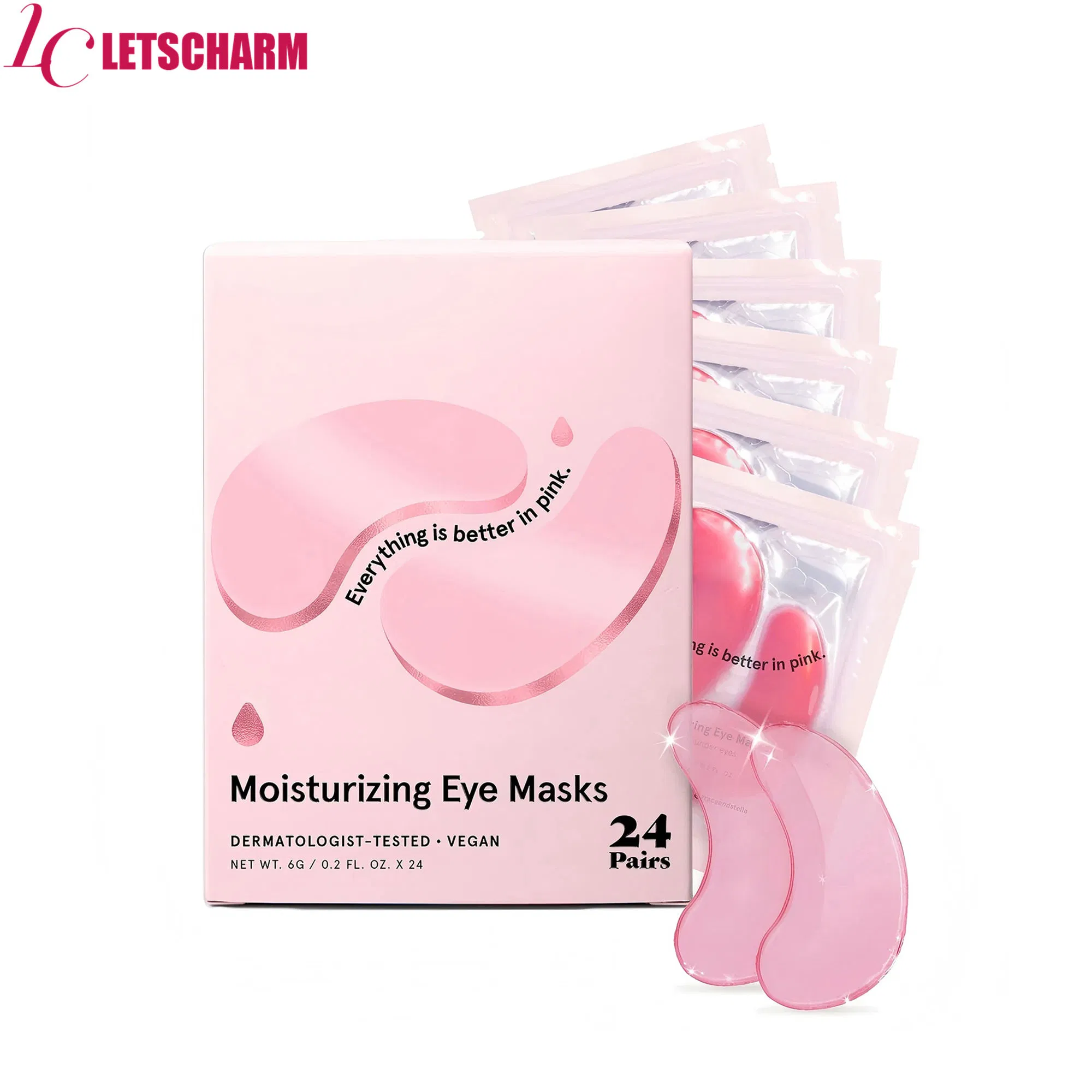 Ls012 Private Label Pink Hydrogel Eye Mask - OEM Anti-Wrinkle Moisturizing Patches