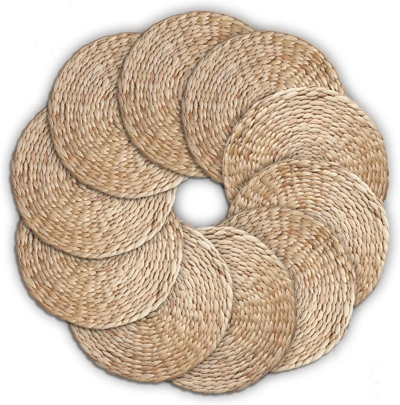 12 Inch Natural Circular Woven Placemat