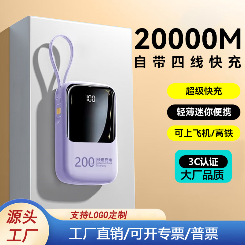 Портативный Power Bank 20000mAh с быстрой зарядкой и дисплеем