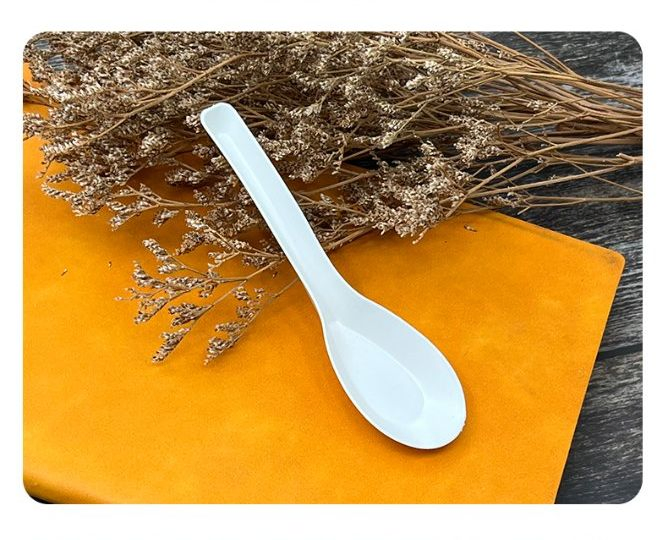 Waterproof Noodle Soup Biodegradable Soup Spoons Disposable for Restaurant Camping Use