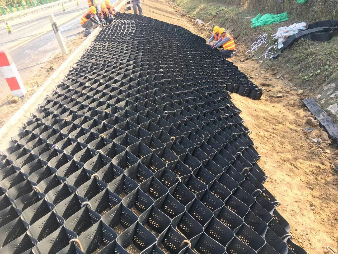 Plastic Gravel Stabilizer Geocell, Driveway Interlocking Pavers Geocell, Geocell Retaining Green Wall