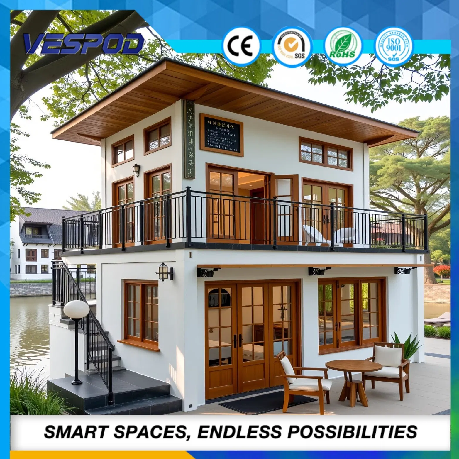 Modern Prefab House Prefabricated Modular Shop for Commercial Use and Retail Projects