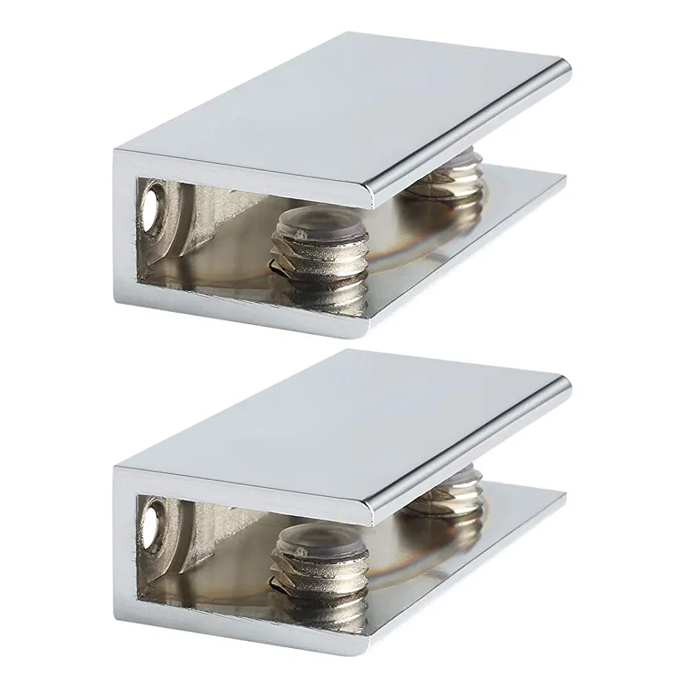 Rectangle Glass Shelf Bracket Holder Heavy Duty Clamp Shelf Clip