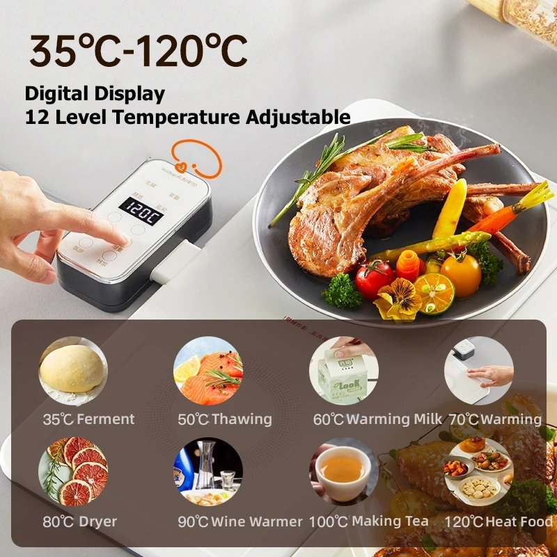 Electric Removable Rectangle Foldable Heating Warming Plate