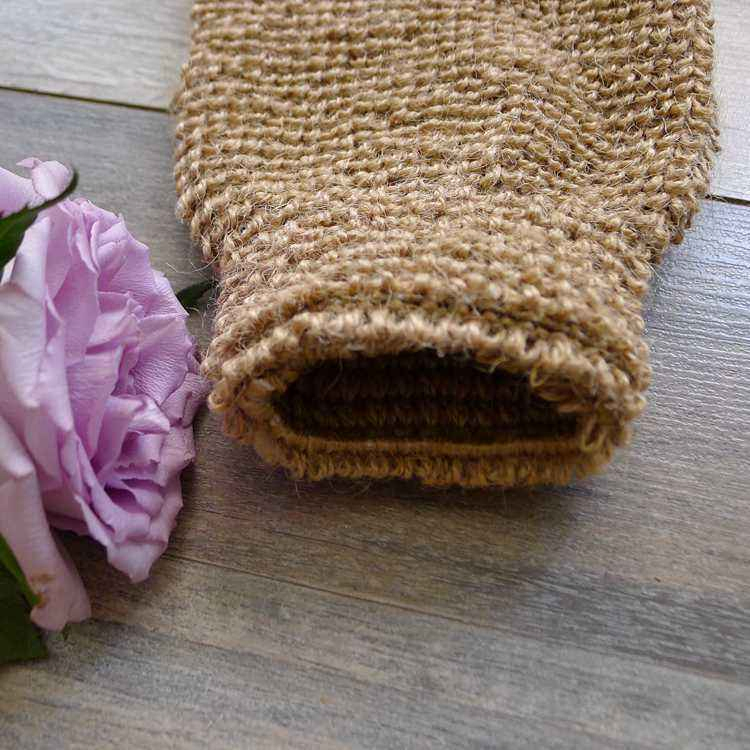 Eco Friendly Natural Sisal Hemp Exfoliating Bath Mitt Glove Jute Bath Sponge Scrubbing Hemp Glove